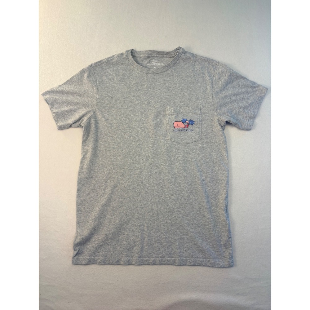 Vineyard Vines T-Shirt Mens XS Gray USA Weightlifting Whale Pocket Tee